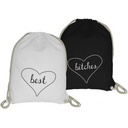 Zestaw plecaków worków ze sznurkiem dla przyjaciółek Best Bitches